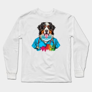 Bernese Mountain Medic Dog Long Sleeve T-Shirt